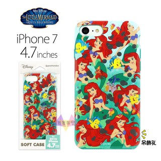 叉叉日貨 迪士尼小美人魚小比目魚泡泡燙銀iPhone 8 7 6s 4.7吋手機軟質保護殼 日本正版【iP39217】