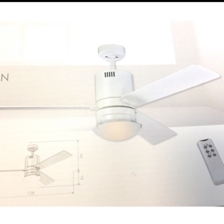 （麥電火）臺灣製造 三葉 白色 北歐風 52＂ 遙控 小夜燈 吊扇