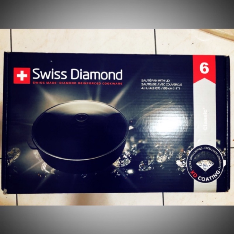 瑞仕 鑽石圓深煎鍋 28 cm含蓋 Swiss Diamond