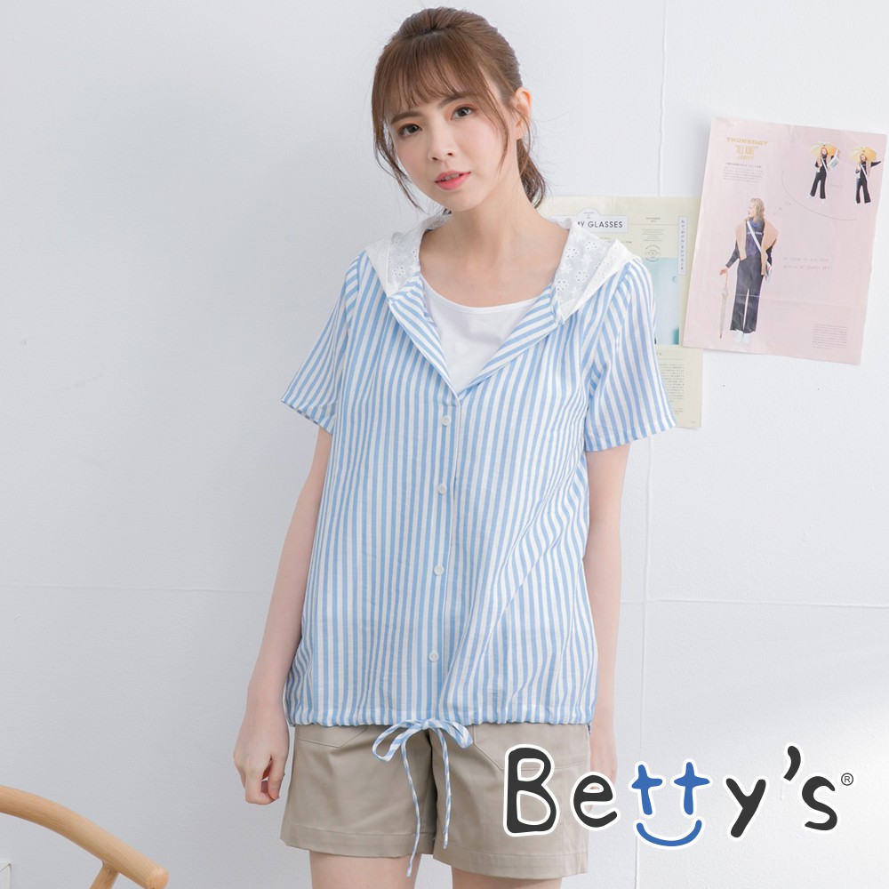 betty’s貝蒂思(01)素色直紋休閒短褲 (卡其)