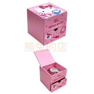 優惠 《熊兔的店 》正版授權 木製 Hello Kitty 45週年收納單抽掀開盒 收納盒 KT-630085