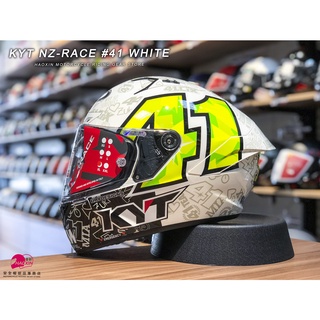 【豪新安全帽部品】KYT NZR NZ-RACE #41 白 彩繪 全罩帽 高階帽 複合纖維 安全帽 免運費