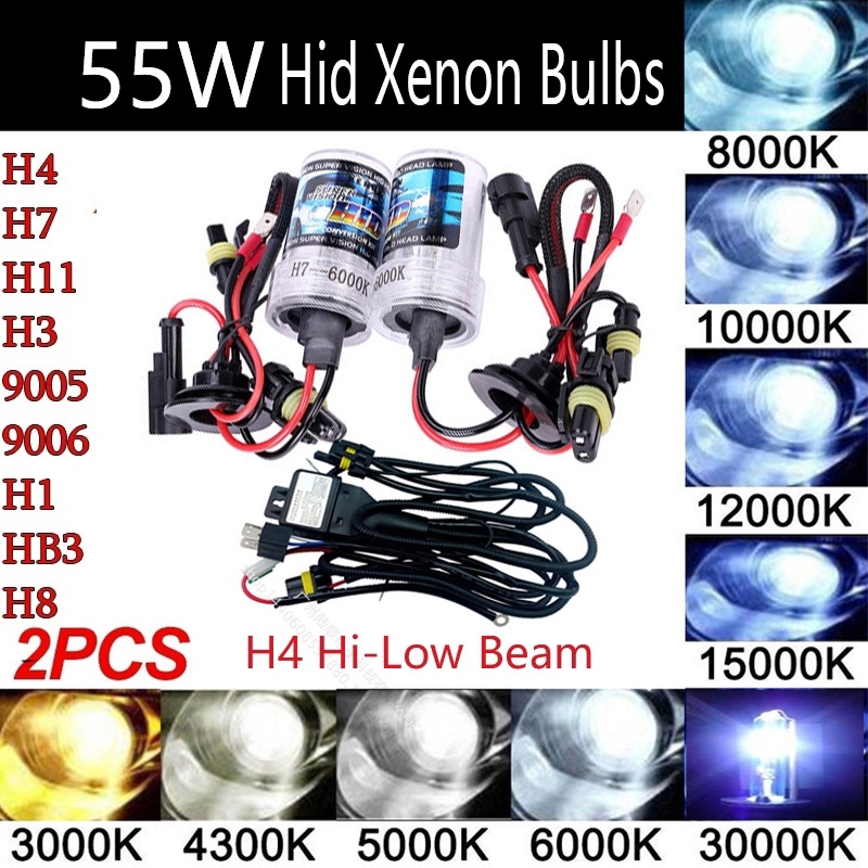 一對 55W HID燈管 氙氣燈 H7 H11 9005 9006汽車燈泡H4 遠近 6000k 8000k