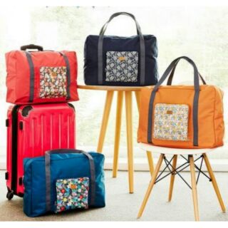 ♡加厚折疊式行李箱拉桿包~桃紅色/深藍色/橘色/水藍色