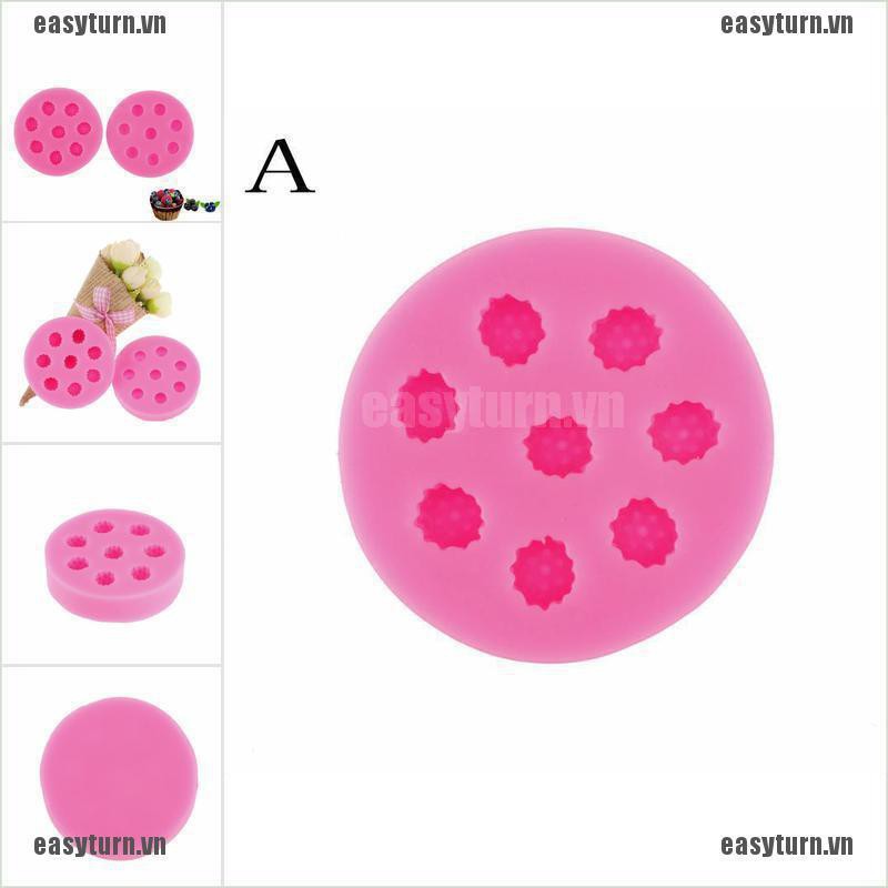 Easy 1 件 8 孔覆盆子藍莓形狀蛋糕模具矽膠漿果軟糖模具