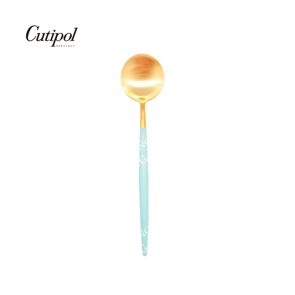 【Cutipol】GOA系列-Tiffany藍金霧面不銹鋼-17.9 cm點心匙 葡萄牙手工餐具 全台獨家新色