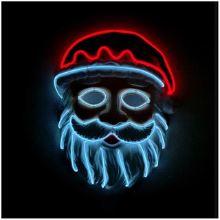 新款 冷光線 聲控發光面具 聖誕老人面具 led化妝舞會派對閃光面具
