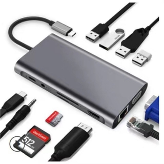 【廠家貨源現貨快發】Type-C轉換器USB轉接頭VGA網線HDMI 擴充套件塢拓展分線器
