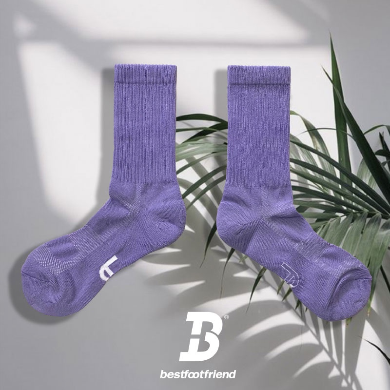 BEST FOOT FRIEND - BF22008-PL 素面純色 BFF 中筒襪 / 小腿襪 (紫色) 化學原宿