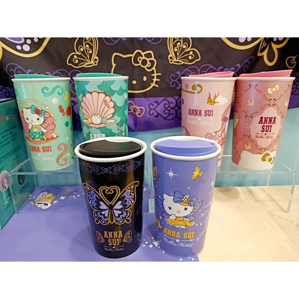 ⭐現貨⭐7-11 Anna Sui Hello Kitty 雙層陶瓷馬克杯🥛咖啡杯  隨身杯 環保杯 保溫杯