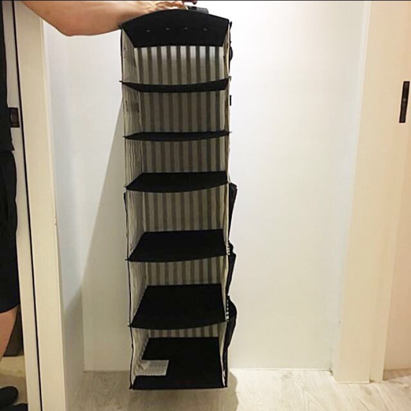 （專屬旋轉）Ikea 折疊式黑白收納櫃（6格）