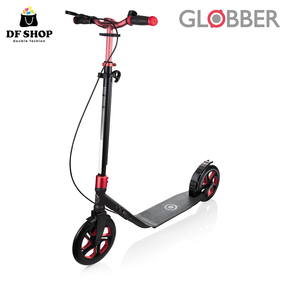 GLOBBER 哥輪步 成人摺疊滑板車 NL 230-電鍍紅 歐盟CE認證 金屬耐用結構 前輪手剎車設計