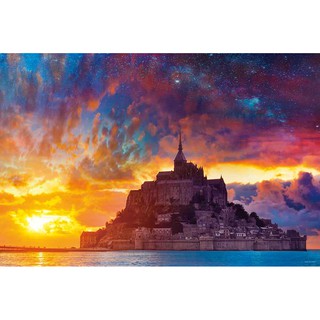 【小巷】風景攝影 法國 聖米歇爾山 海上幻想 (Yanoman, 1000片, 10-1374, 日本拼圖, 絕版拼圖)