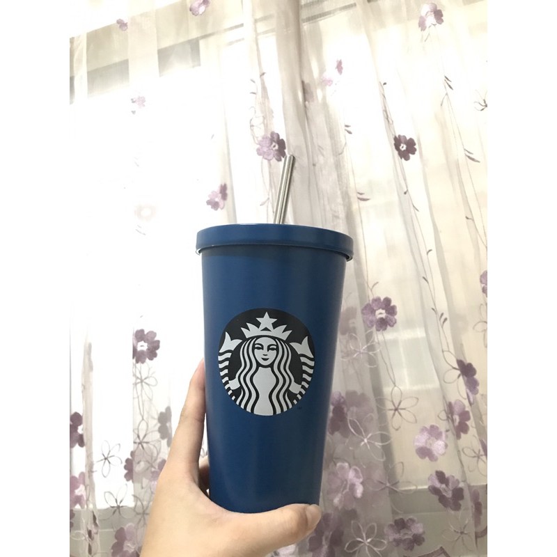 [二手]星巴克Starbucks吸管不鏽鋼杯(16oz)(473ml)