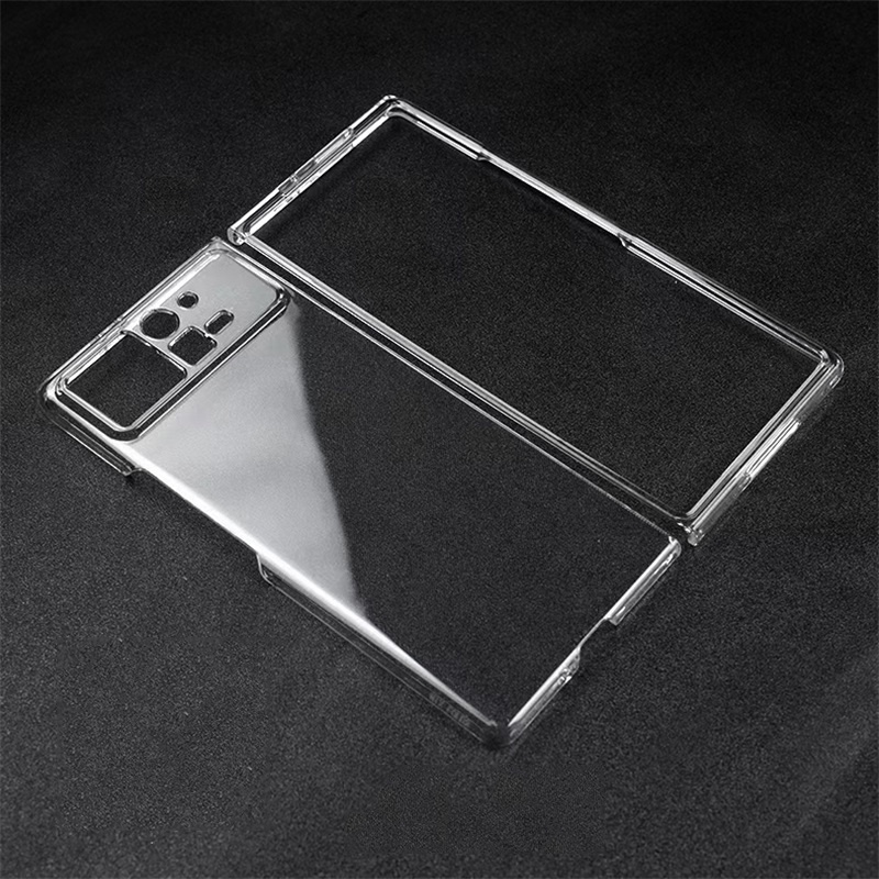 XIAOMI 適用於小米 Mix Fold 2 Fold2 5G 光面水晶硬質 PC 全覆蓋透明相機保護按扣保護套
