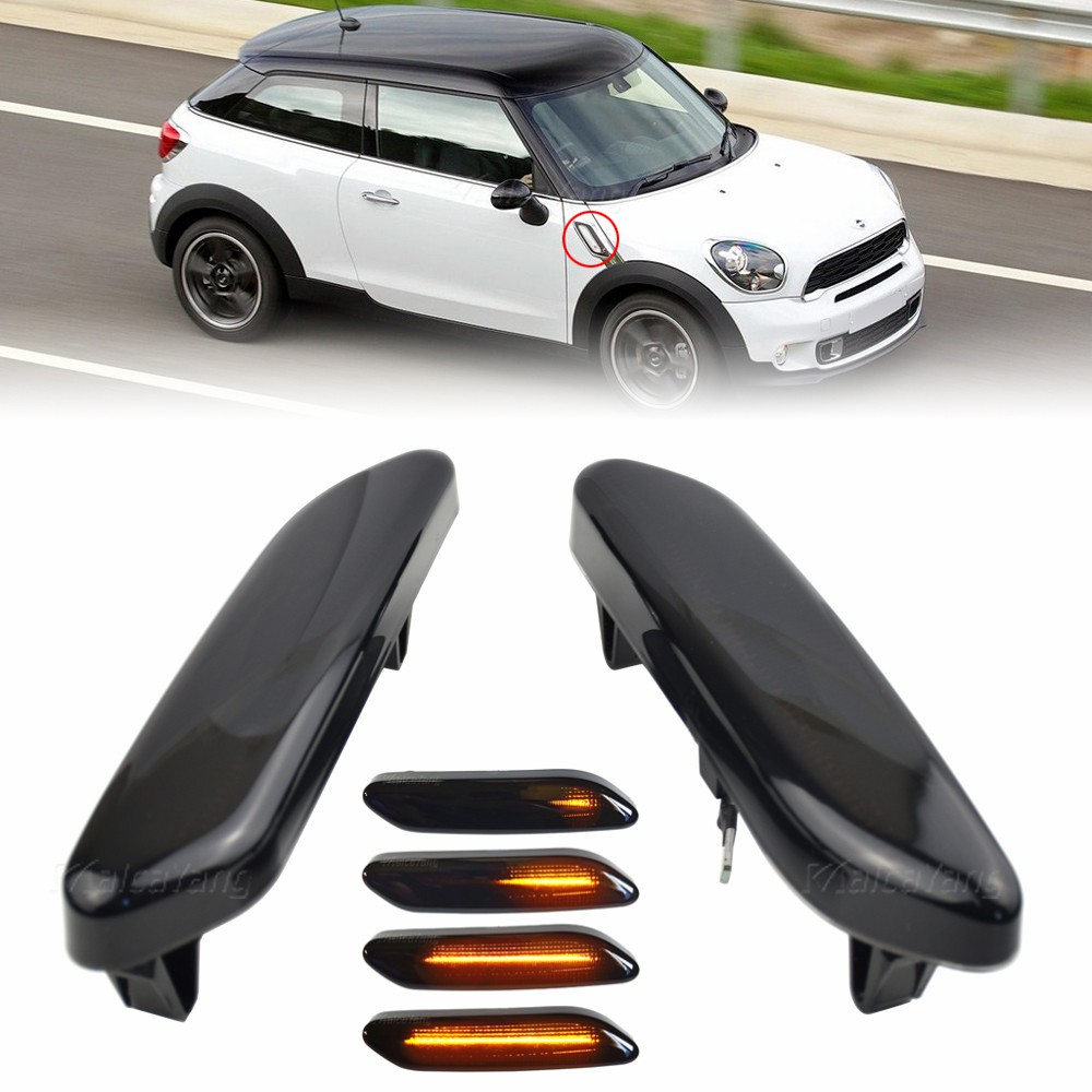 2PCS LED動態側標記轉向燈中繼器燈順序閃爍燈，用於寶馬Mini Cooper R60 R61