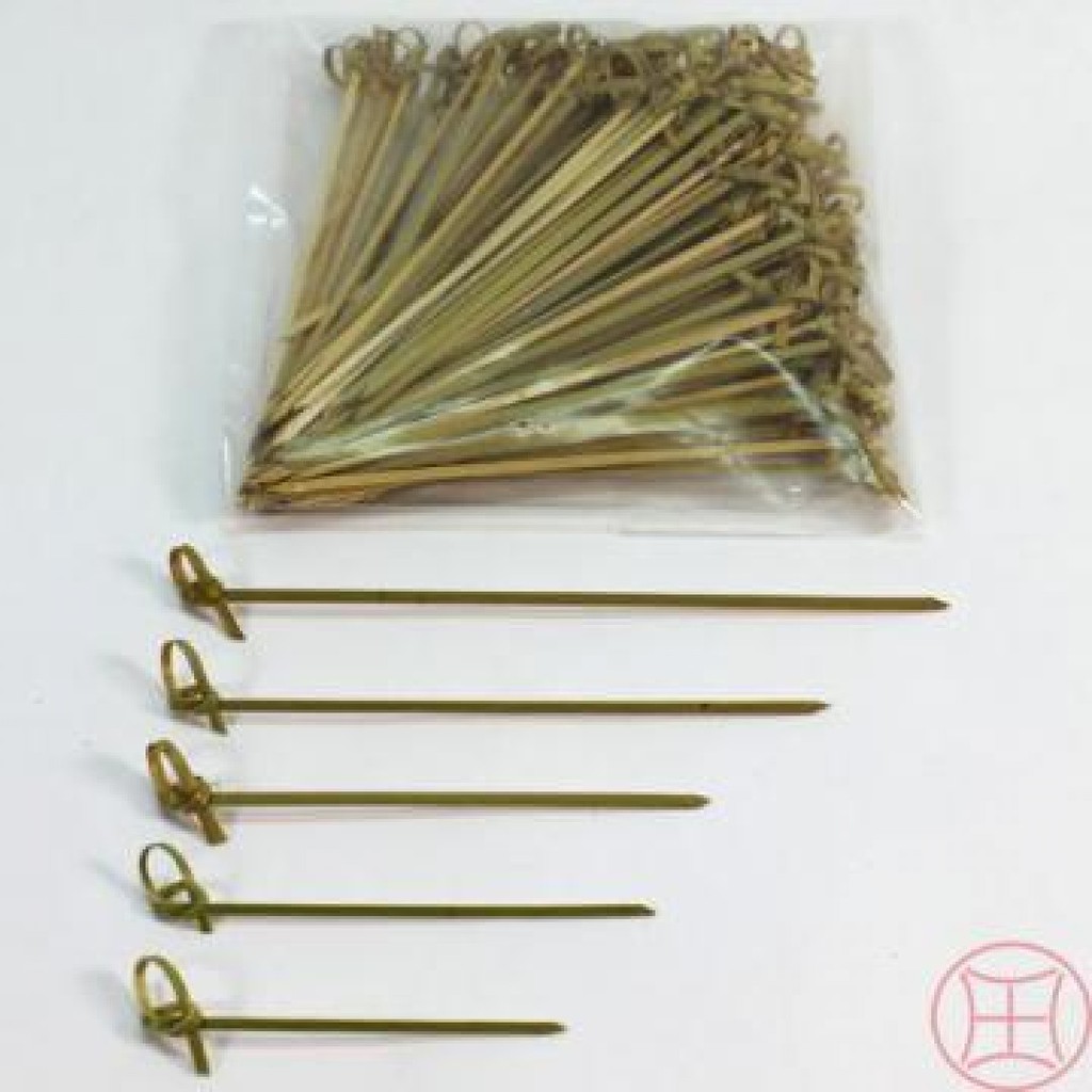 富田包裝 飾串竹串造型竹串竹籤竹叉花結串烤肉串 100入 包 蝦皮購物
