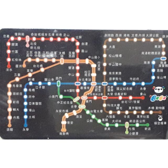 台北捷運路線圖 悠遊卡 時尚黑