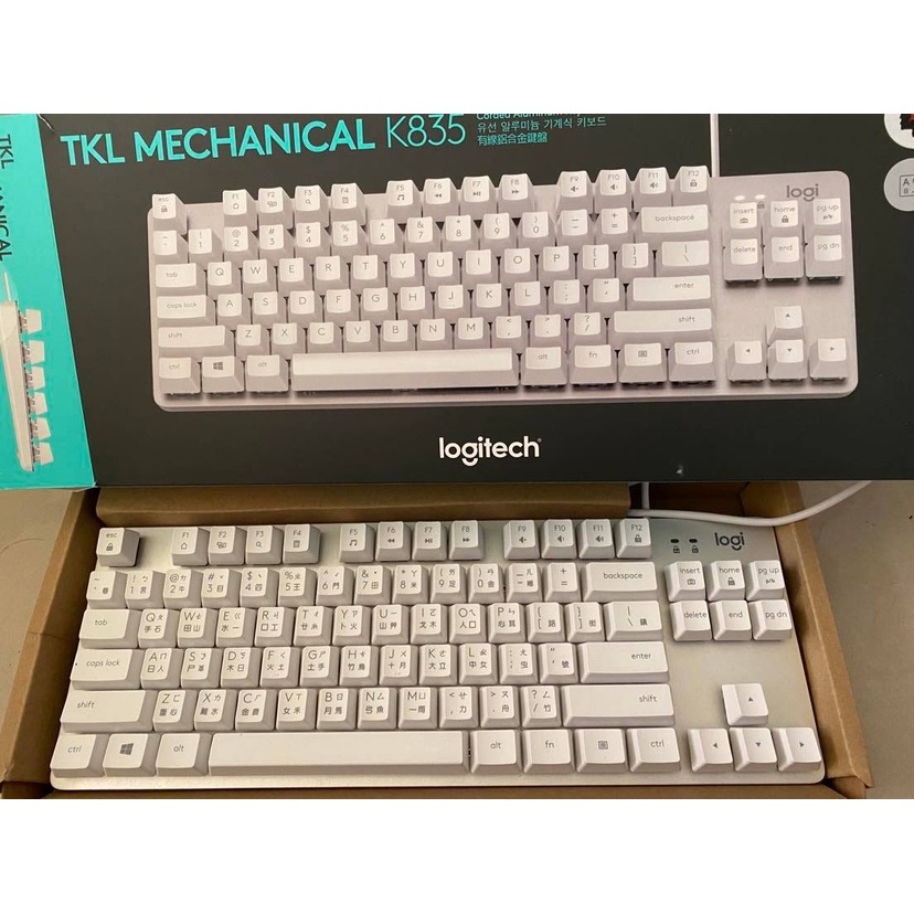 Logitech 羅技K835 TKL 紅軸 有線鍵盤 - 白色