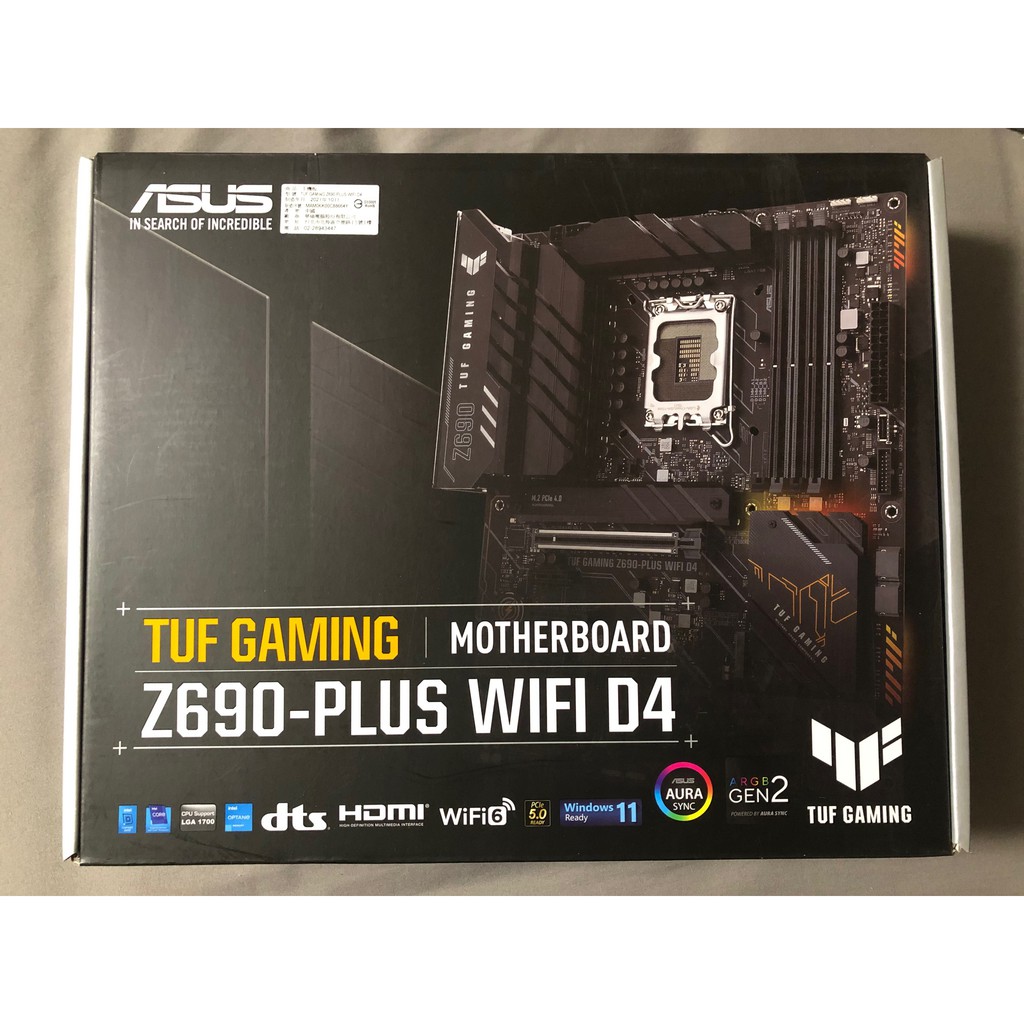 華碩 TUF GAMING Z690-PLUS WIFI D4(ATX/1H1P/Intel 2.5G+Wi-Fi 6)
