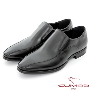 【CUMAR】簡約時尚 極簡風格真皮紳士鞋 - 黑色