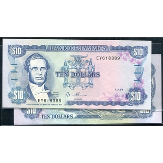 【紙幣】JAMAICA(牙買加), P71e , 10 Dollars , 1994 ,品相全新UNC #205359