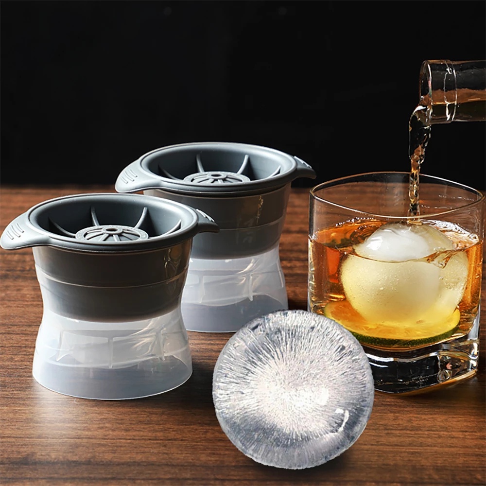 威士忌冰塊矽膠模具 / 球形快速冷凍冰櫃冰球盒 / 派對廚房小工具威士忌雞尾酒冰球製作工具