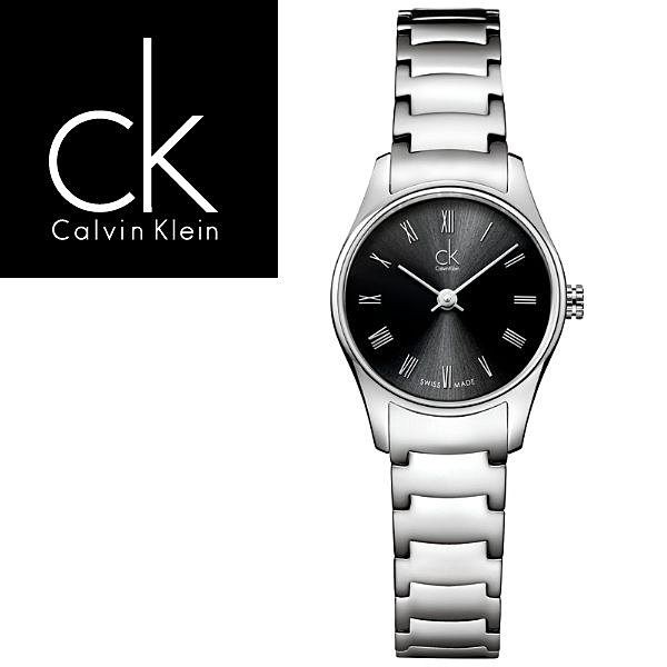【時間光廊】Calvin Klein 凱文克萊 黑底 羅馬字 鋼帶 女錶 全新原廠正品 K4D2314Y