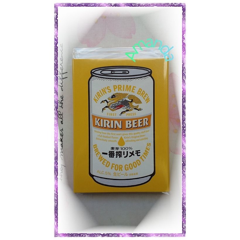 日本帶回 -- 日本 KIRIN 麒麟啤酒 便條紙 書籤 瓶口型 磁鐵夾子 罐裝瓶型吊飾/鈴鐺吊飾