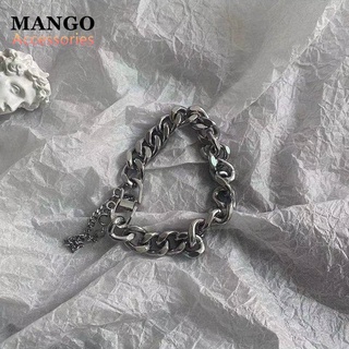 『Mango』ins 風鈦鋼手鍊 個性嘻哈手鐲 不鏽鋼情侶手鍊 金屬手鍊女 簡約大氣百搭手環 R150