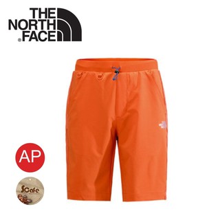 【The North Face 美國 男 SCafe短褲《木瓜橘》】CZL1/運動短褲/透氣/彈性/悠遊山水