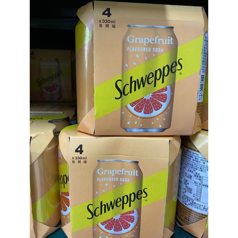 🍊Schweppes 舒味思氣泡水（葡萄柚風味）330ml四入