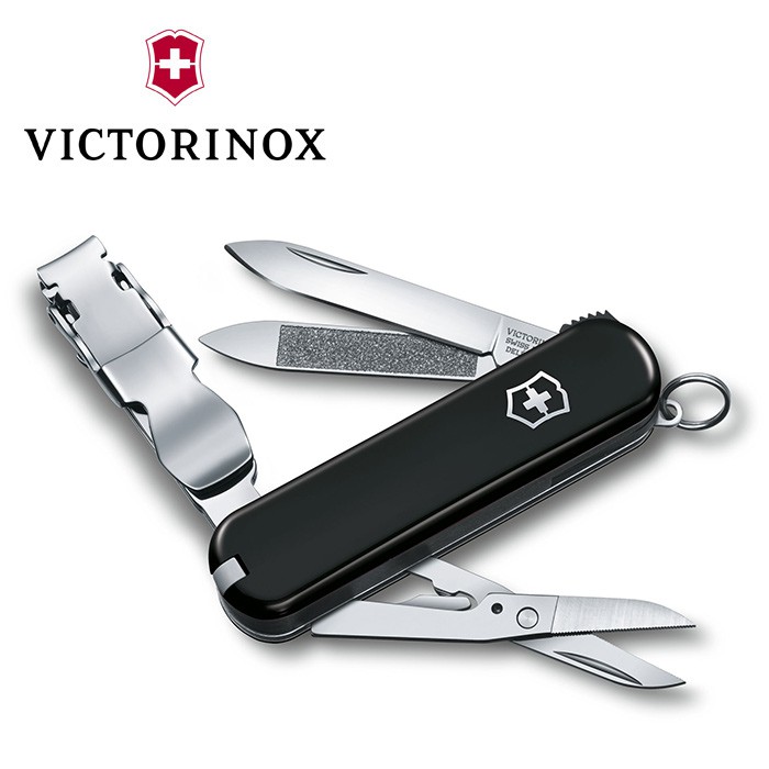 【Victorinox 瑞士維氏】Nail Clip 580 8用 瑞士刀 指甲剪 黑色 (0.6463.3)