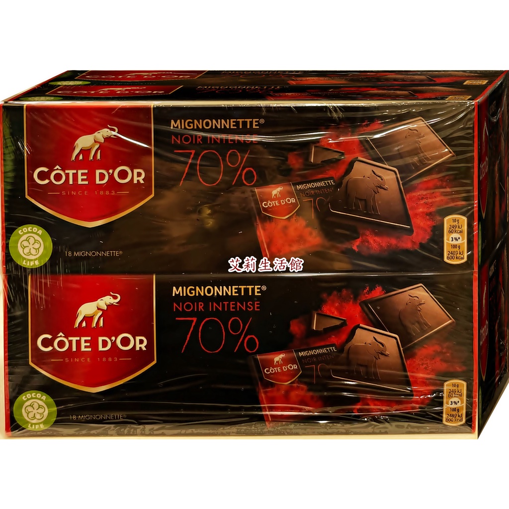 【艾莉生活館】COSTCO Cote D'OR 70%可可黑巧克力 180公克 X 2入《㊣附發票》