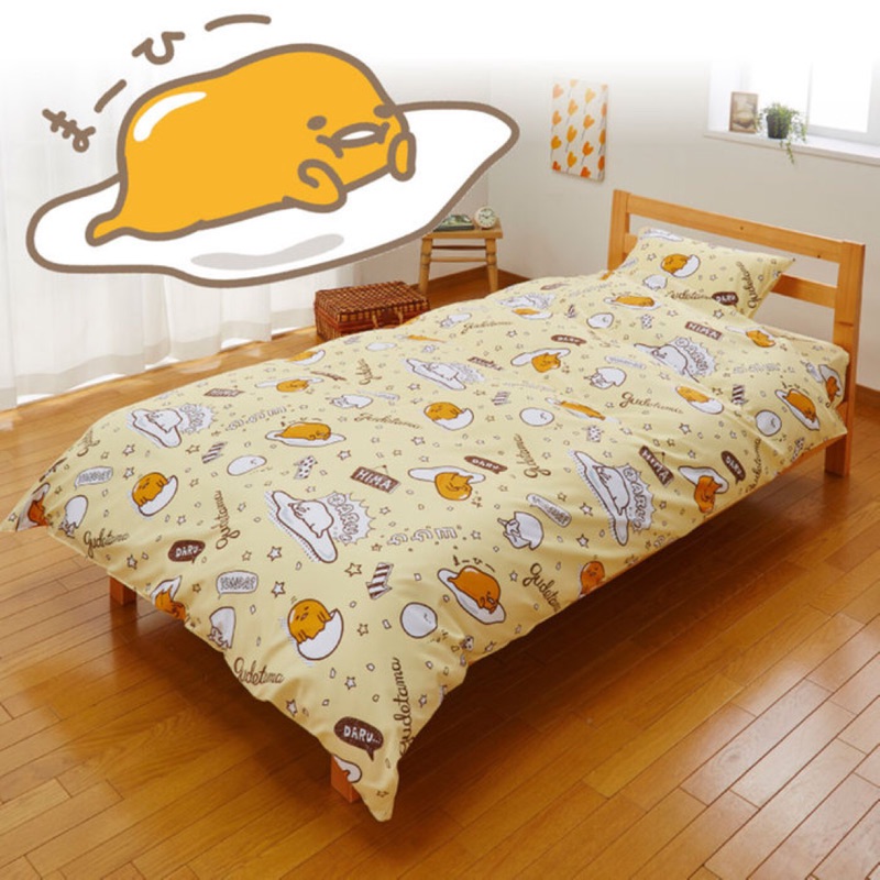 Rabi愛日貨代購 日本正版 三麗鷗 蛋黃哥 單人床包組 枕套 被套 床包