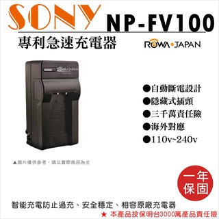 批發王@樂華 SONY NP-FV100 充電器 保固一年 原廠可充 ROWA 自動斷電 HDR-CX150E ROWA