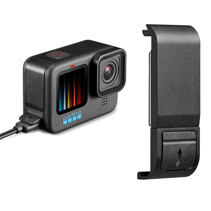 GoPro Hero 10 9 電池側蓋/Go Pro 10 9 配件黑色可拆卸電池門蓋充電盒