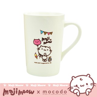 麻吉貓歡樂派對馬克杯 360ml(買1送1) 附盒【mocodo】白色 粉色 杯子 對杯 水杯 咖啡杯 陶瓷 生日禮物