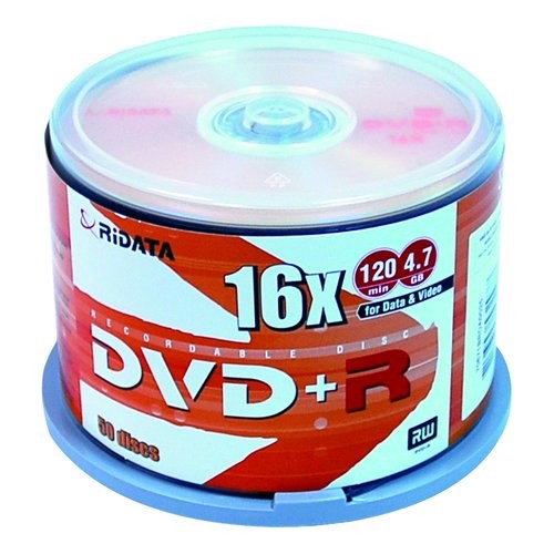 錸德RIDATA 16X DVD+R/4.7G50片+布丁桶