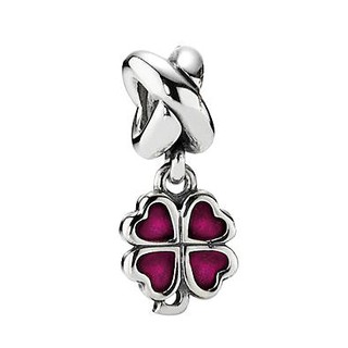 全新正品 PANDORA charms 790572EN07紫紅色琺瑯幸運草吊飾
