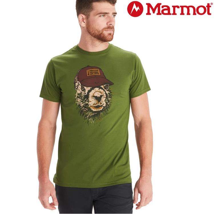 Marmot Marmot Trucker 男款 有機棉短袖上衣 M12567 19170 綠灰【LOGO T 合購優惠