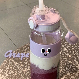 杯子ins塑膠女生高顏值仙氣日系學生吸管水杯大容量防摔簡約便攜
