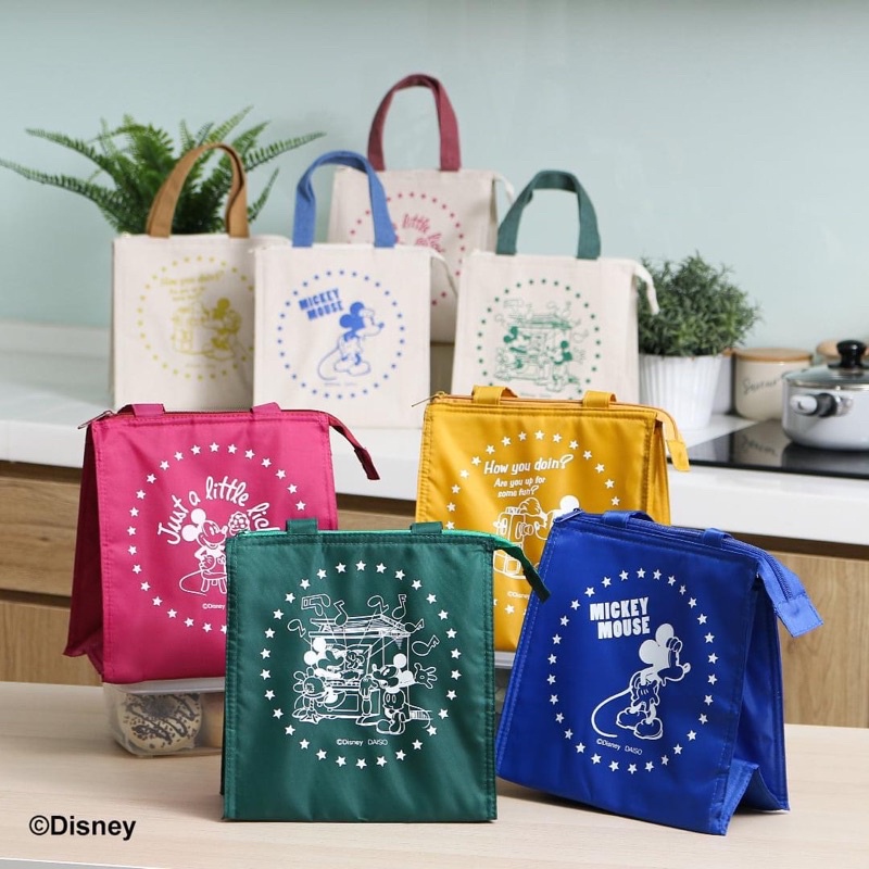 ♜現貨♖ 日本 大創 米奇 保溫袋 保冷袋 購物袋 環保袋 折疊袋 收納袋 手提袋 隨身袋