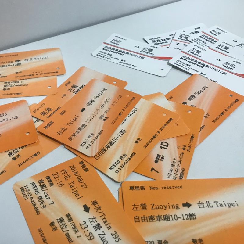 2018年/2019年 高鐵票收藏 收藏用(6)敬老_台灣高鐵/高鐵/高鐵票