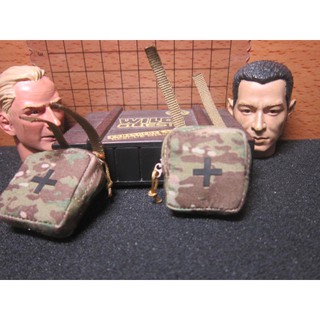 IJ6軍醫裝備 DAM緝毒局1/6黑十字雙拉鍊急救袋一個 迷彩D2款 mini模型