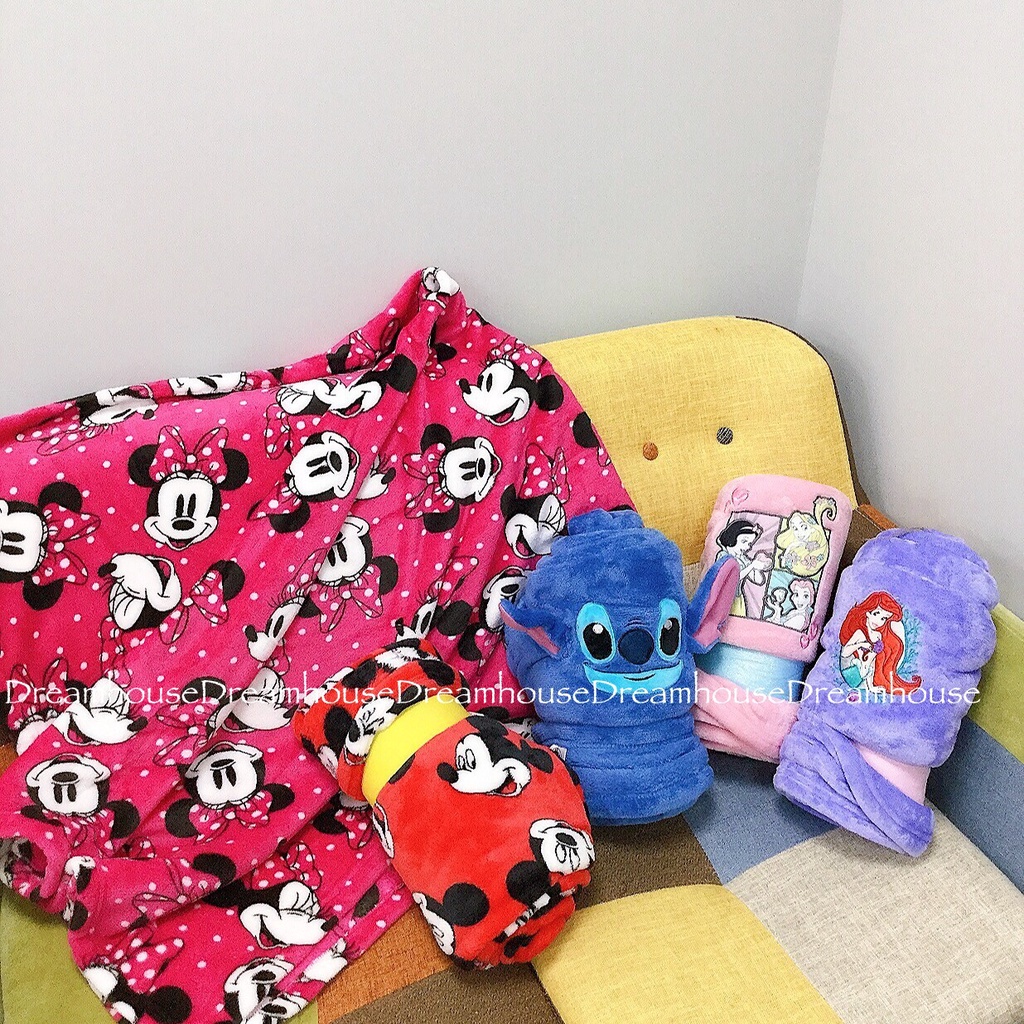 東京迪士尼 米奇 米妮 史迪奇 小美人魚 白雪公主 樂佩 公主 絨毛 毛毯 蓋毯 毯子 冷氣毯 被子 毯