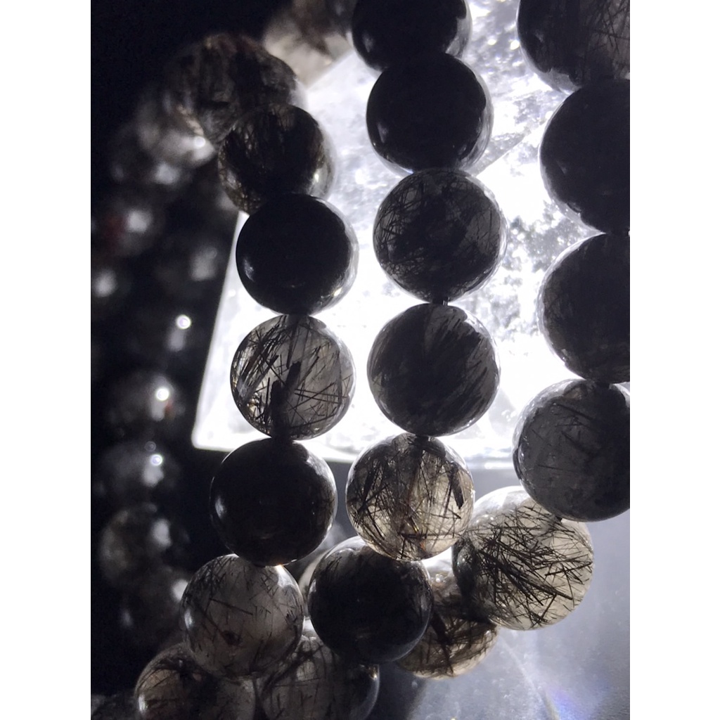 [采宓]黑銅鈦手珠 黑髮共生  滿礦黑銅鈦手珠 黑鈦晶 能量手珠