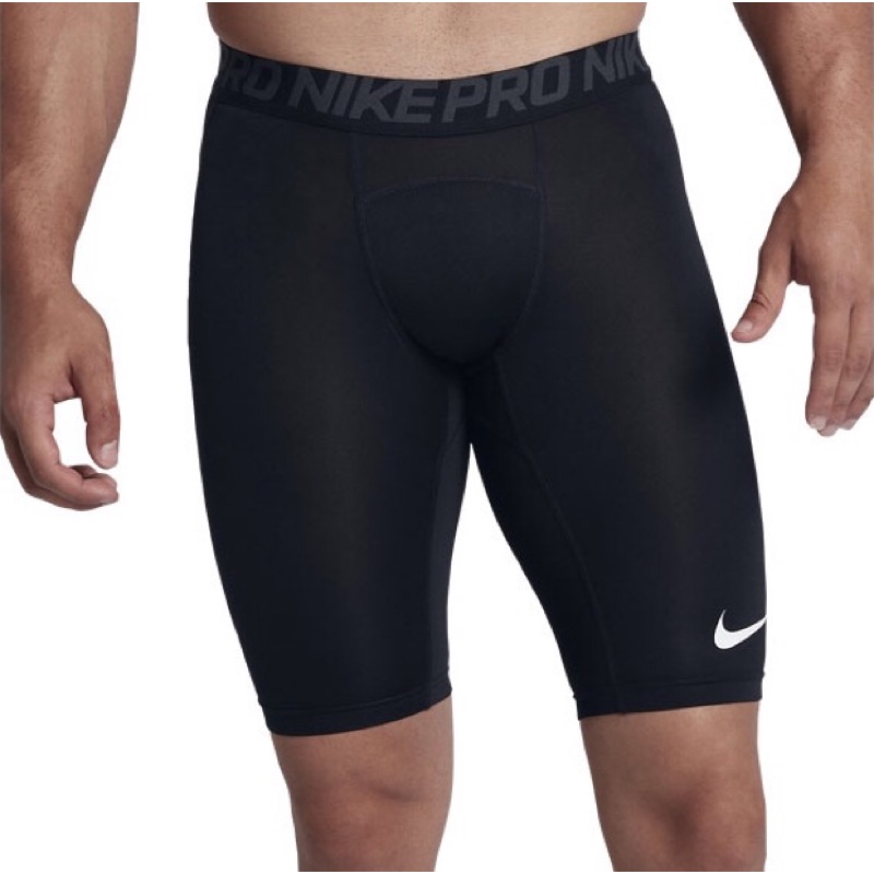 【NoFake】Nike Pro DRY FIT 短束褲 慢跑/訓練緊身褲 黑色-838062010