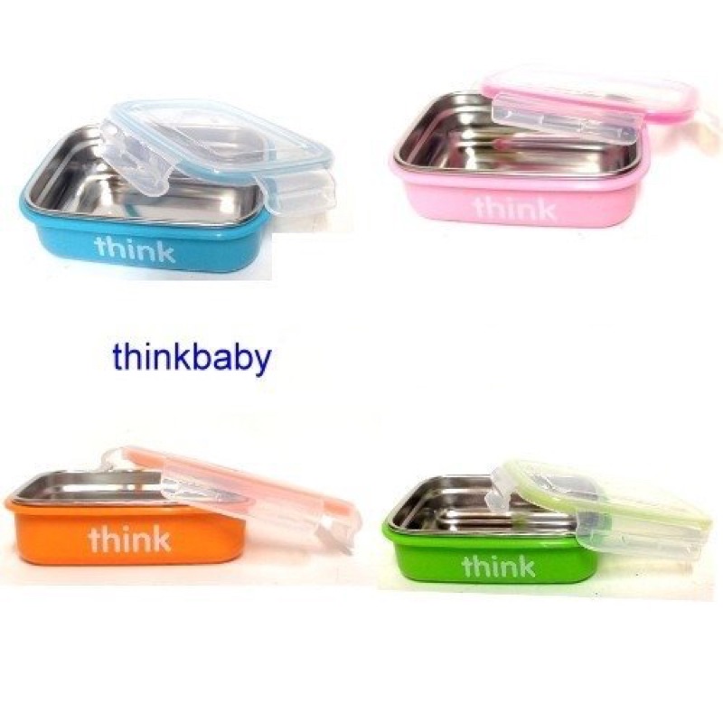 《美國Thinkbaby》無毐不鏽鋼便當盒 (粉色）+（綠色）(留Zieoo請勿下單)