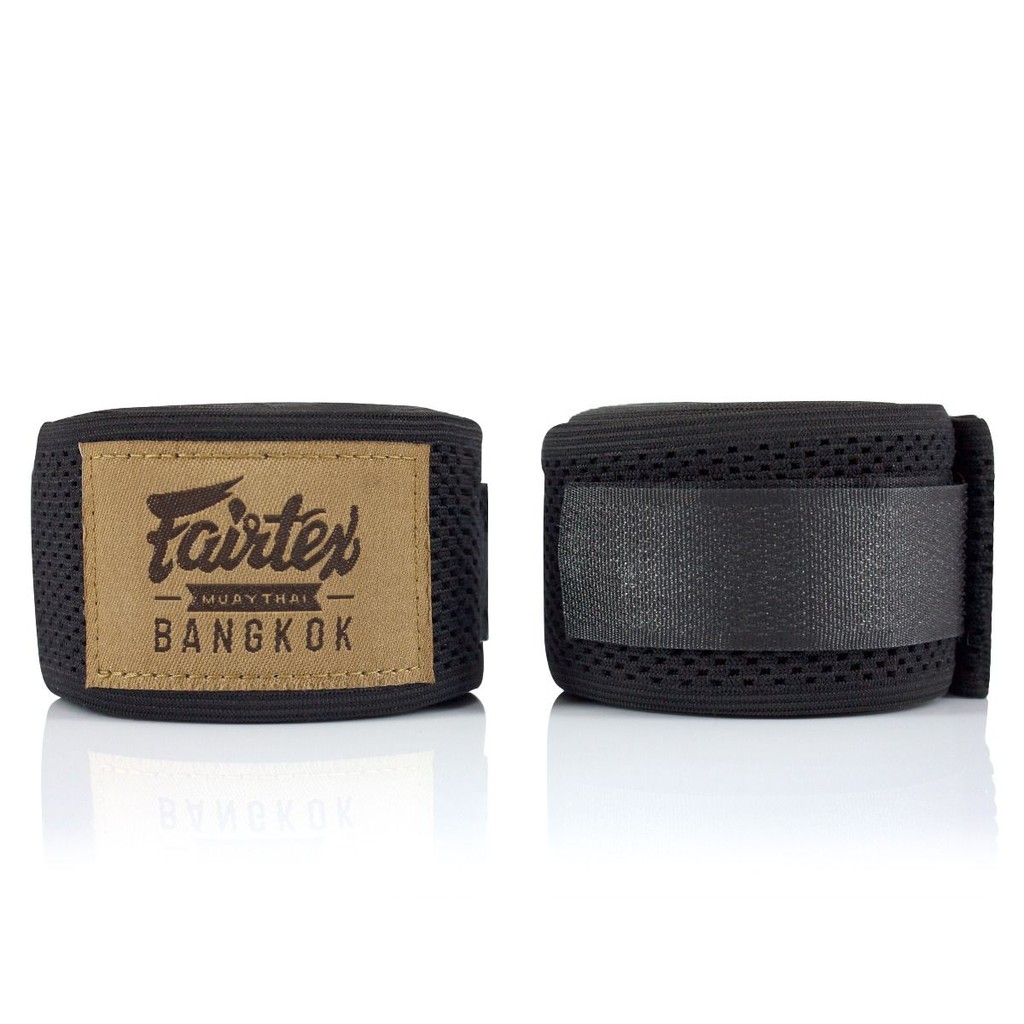 [古川小夫] 4.5米 Fairtex 手綁帶 泰拳 拳擊 Boxing Hand Wraps 網眼 透氣 微彈性 黑色